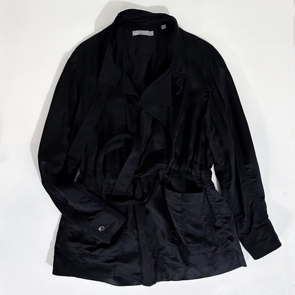 Vince Drapey Utility Multi Pocket Linen/Cotton Blend Jacket - Size Large‎ - Picture 2 of 7